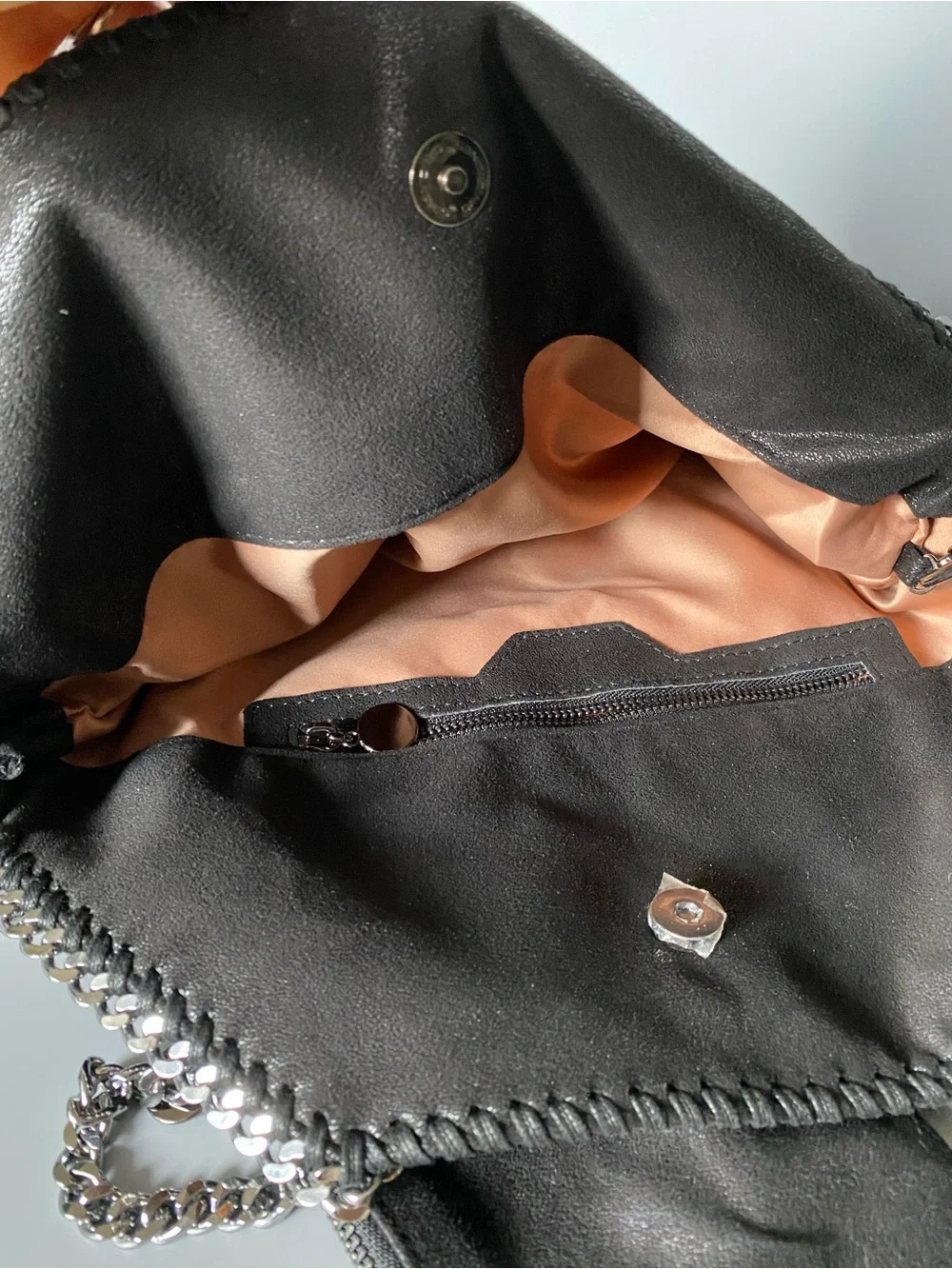 Black Chain Tote Bag - Goth Purse - Chain Shoulder Bag